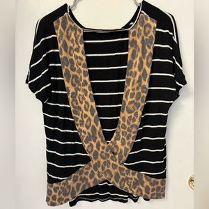 Open back soft leopard tee